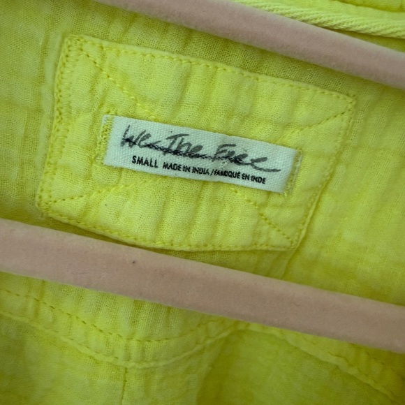 Free People Izzy Cargo Double Cotton Gauze Button Down Shirt Oversized Small - Picture 2 of 8